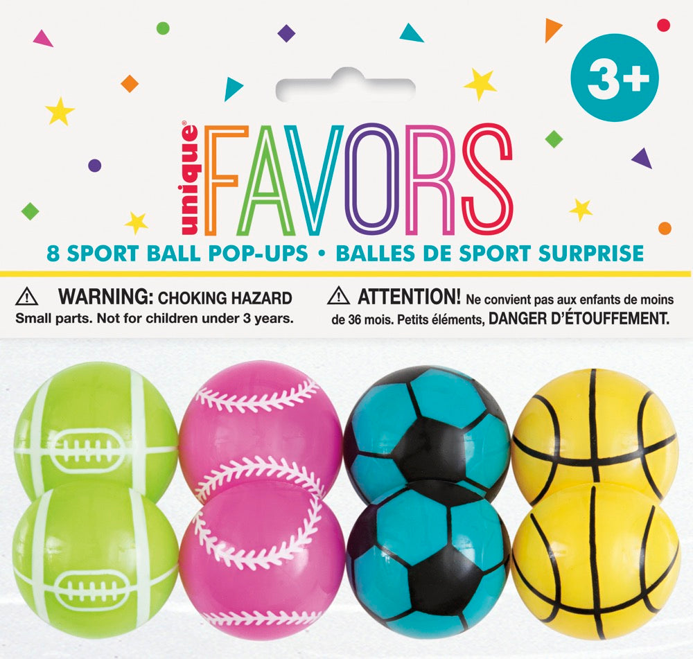Sports Ball Pop-Ups 8ct