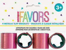 Metallic Rainbow Slap Bracelets 4ct