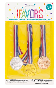 Gold, Silver & Bronze Winner Medals 3ct
