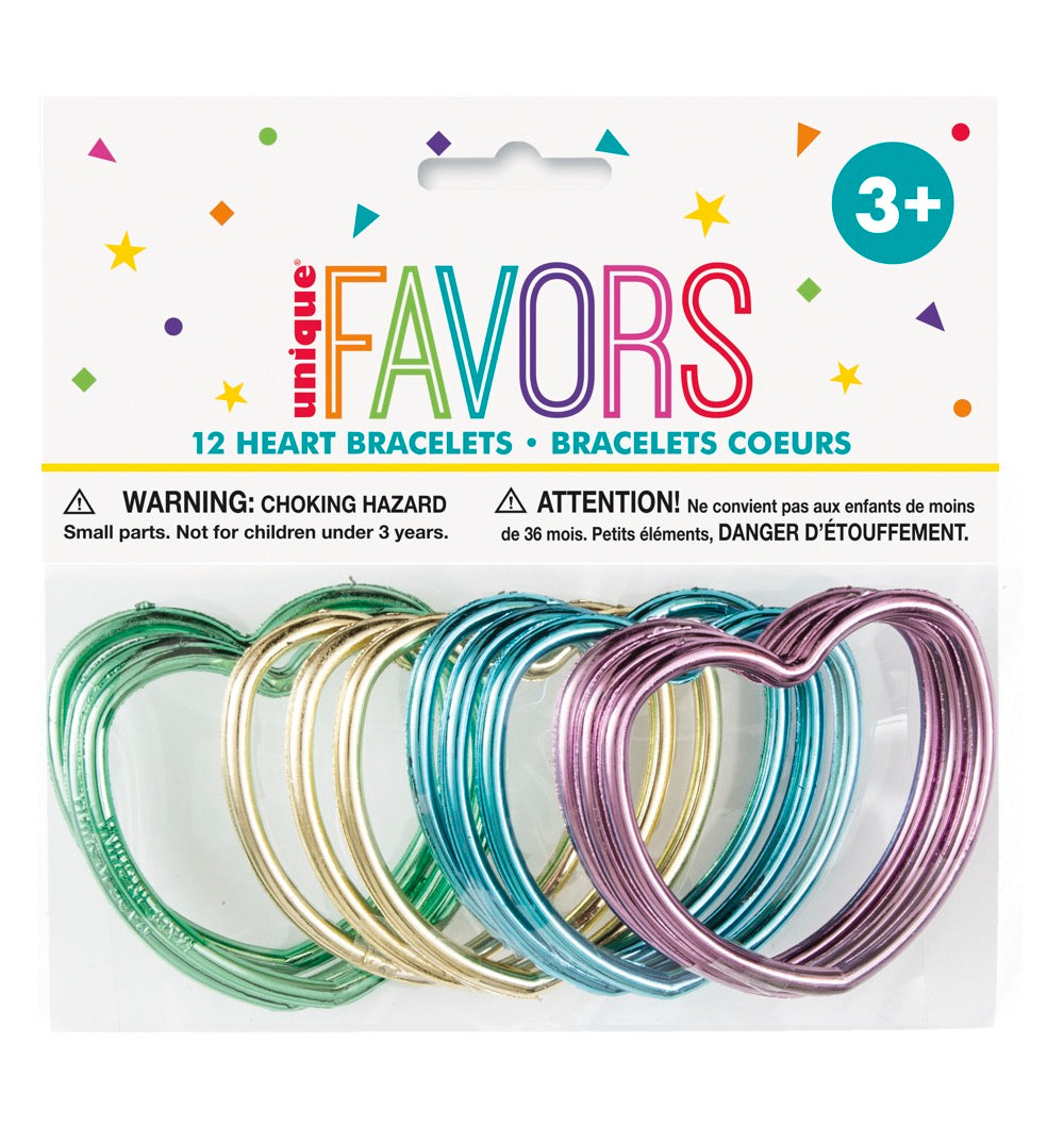 Shiny Heart Bracelets 12ct
