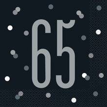 Glitz Black Luncheon Napkins 16ct - 65