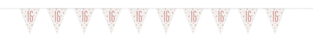 Glitz Rose Gold Prismatic Plastic Flag Banner 9ft - 16