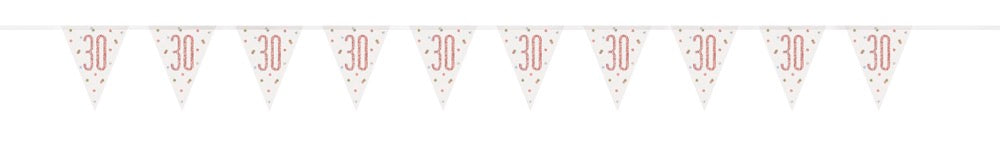 Glitz Rose Gold Prismatic Plastic Flag Banner 9ft - 30