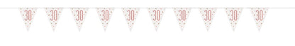 Glitz Rose Gold Prismatic Plastic Flag Banner 9ft - 30