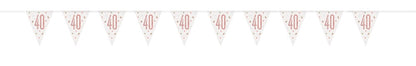 Glitz Rose Gold Prismatic Plastic Flag Banner 9ft - 40