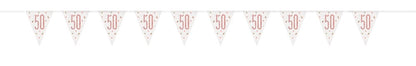 Glitz Rose Gold Prismatic Plastic Flag Banner 9ft - 50