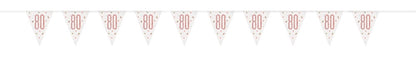 Glitz Rose Gold Prismatic Plastic Flag Banner 9ft - 80