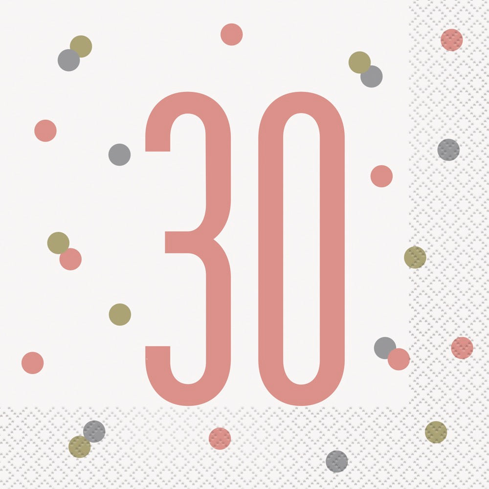 Glitz Rose Gold Luncheon Napkins 16ct - 30