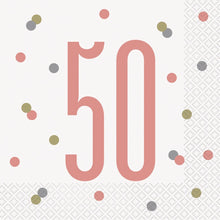 Glitz Rose Gold Luncheon Napkins 16ct - 50