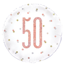 Glitz Rose Gold 50 18in Mylar Balloon