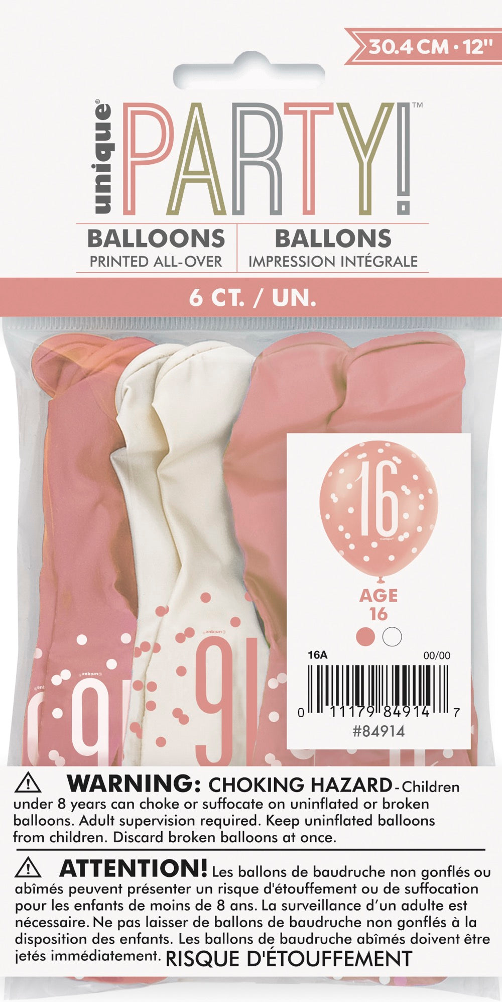 Rose Gold 12in Latex Balloons 6ct - 16