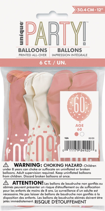 Rose Gold 12in Latex Balloons 12ct - 60