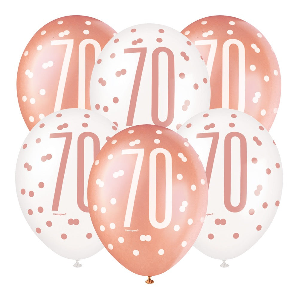 Rose Gold 12in Latex Balloons 12ct - 70