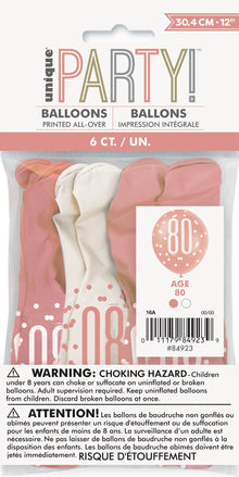 Rose Gold 12in Latex Balloons 6ct - 80