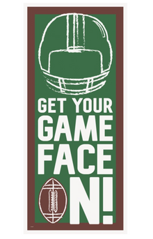 Football Toss Get Your Game Face On Door Poster 27in x 60in