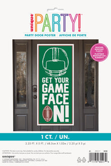 Football Toss Get Your Game Face On Door Poster 27in x 60in