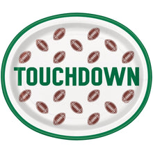 Football Toss Touchdown Oval 12in Plates 8ct