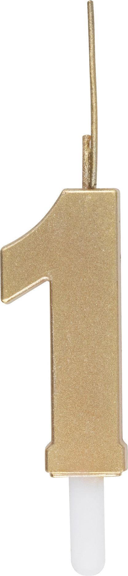 Gold Number Sparkler-Topped Birthday Candle