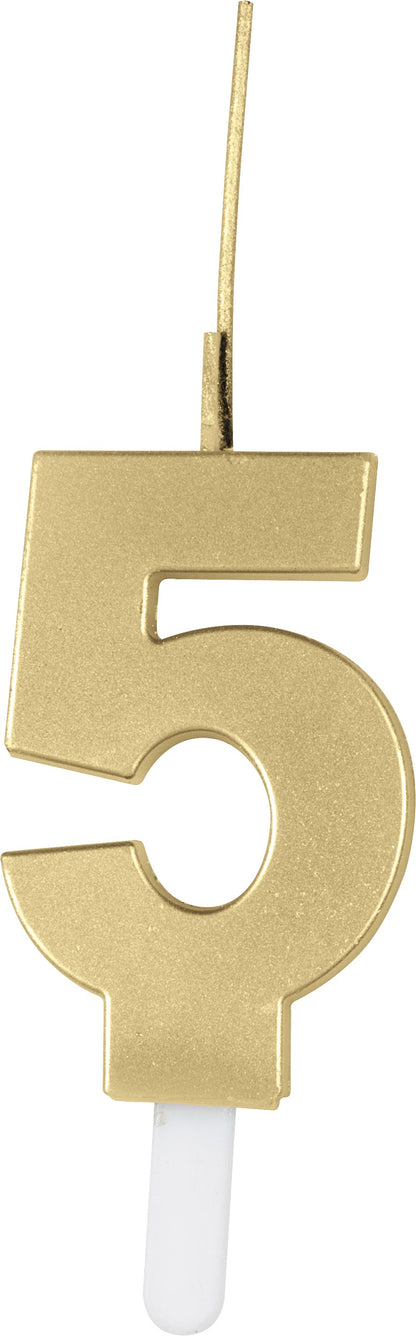 Gold Number Sparkler-Topped Birthday Candle