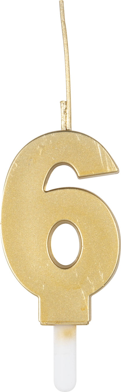 Gold Number Sparkler-Topped Birthday Candle
