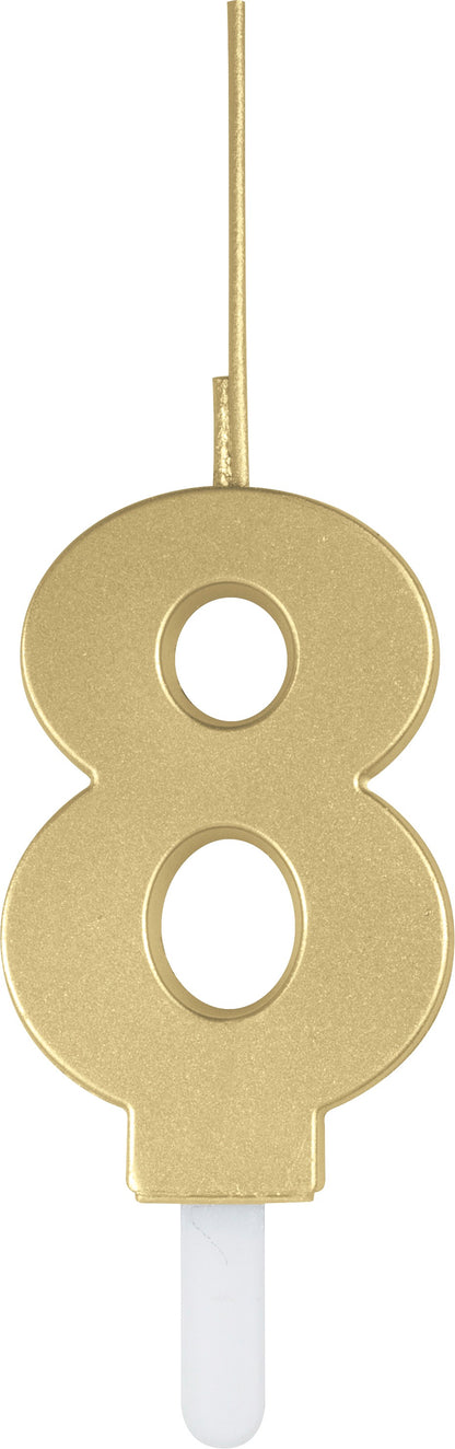 Gold Number Sparkler-Topped Birthday Candle
