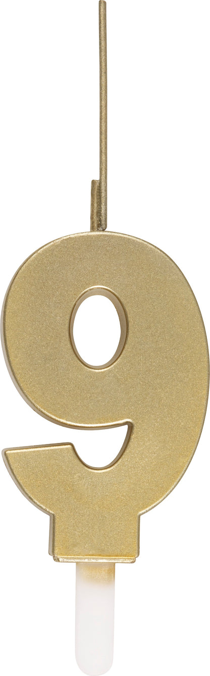 Gold Number Sparkler-Topped Birthday Candle