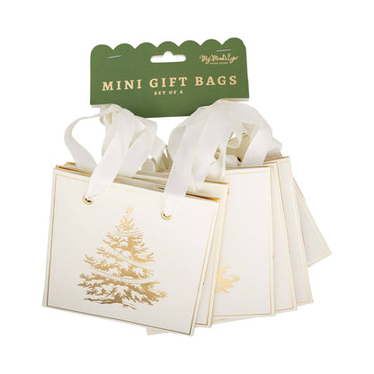 Gold Tree Gift Bag Set 6ct
