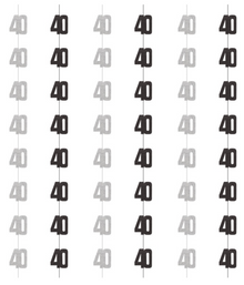 Glitz Black Hanging Decorations 5ft - 40