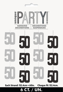 Glitz Black Hanging Decorations 5ft - 50