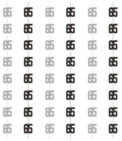 Glitz Black Hanging Decorations 5ft - 65