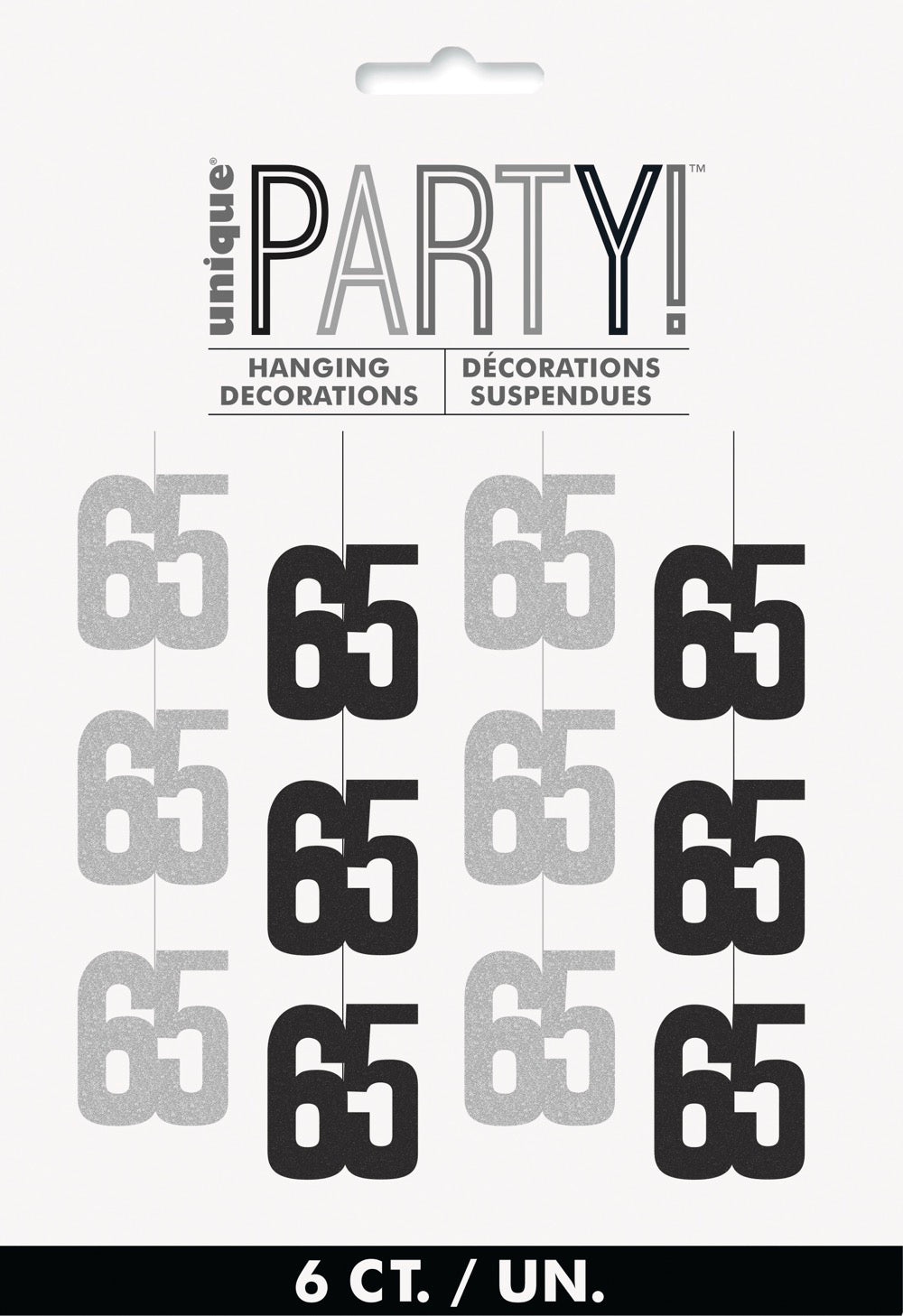 Glitz Black Hanging Decorations 5ft - 65