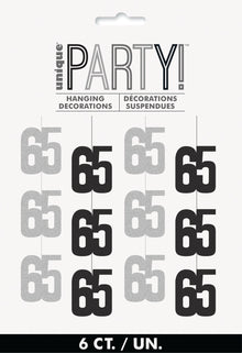 Glitz Black Hanging Decorations 5ft - 65