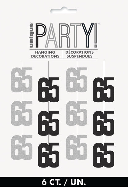 Glitz Black Hanging Decorations 5ft - 65