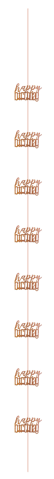 Glitz Rose Gold Hanging Decorations 5ft - Happy Birthday