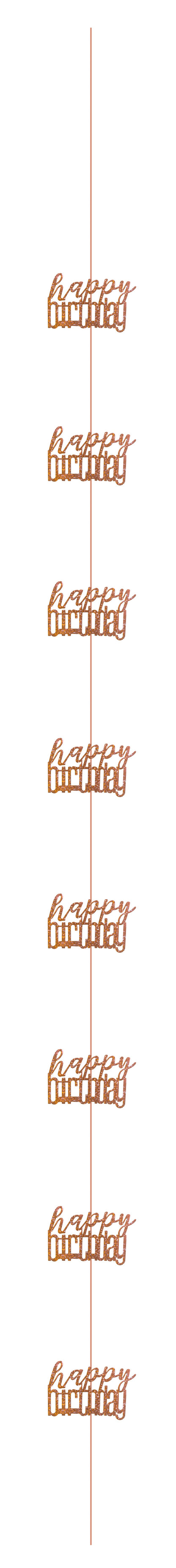Glitz Rose Gold Hanging Decorations 5ft - Happy Birthday