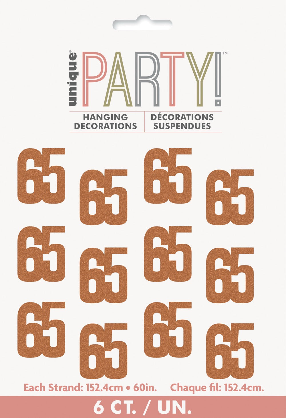 Glitz Rose Gold Hanging Decorations 5ft - 65