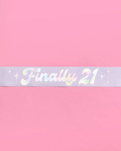21st Birthday Party Sash "Finally 21"