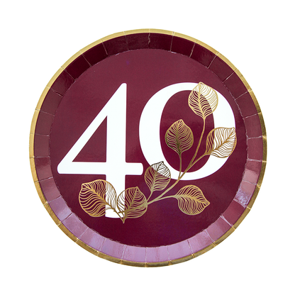 Milestone Mauve 40th Dinner Plates - 8 Pk.