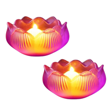 Diwali Lotus Candle Holder - Purple