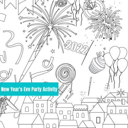 New Year's 2025 Coloring Tablecloth