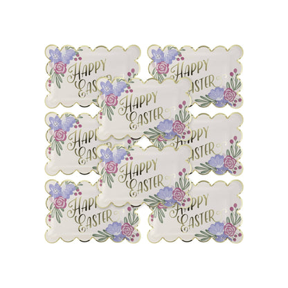 Happy Easter Scallop Paper Plate