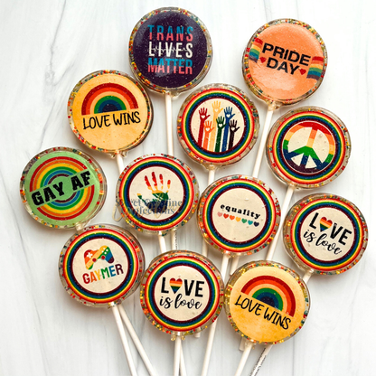 Pride Lollipop Collection - Rainbow Sorbet Flavor - 10/Set