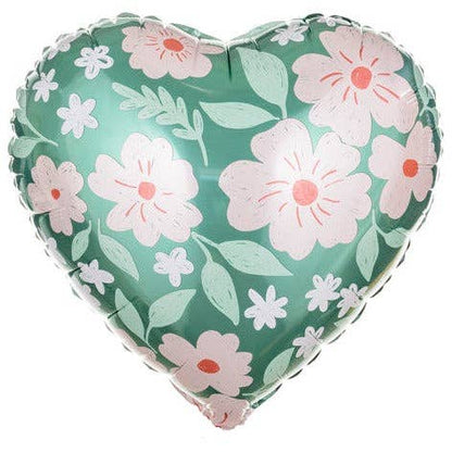 #072 Heart with Flowers 18in Balloon
