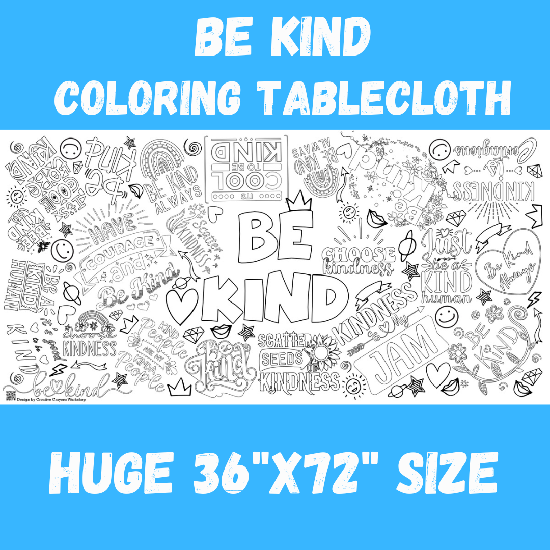 Be Kind Coloring Tablecloth