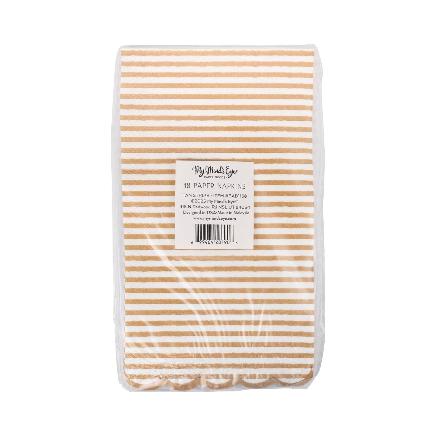 Tan Striped Dinner Dinner Napkins 24ct