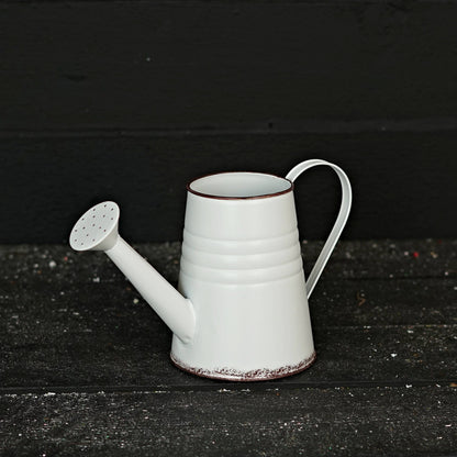 Antique White Metal Water Can-11W x 6.5H