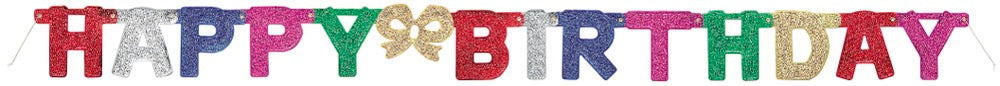 Happy Birthday Deluxe Glitter Jointed Banner