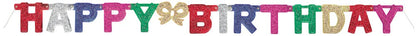 Happy Birthday Deluxe Glitter Jointed Banner