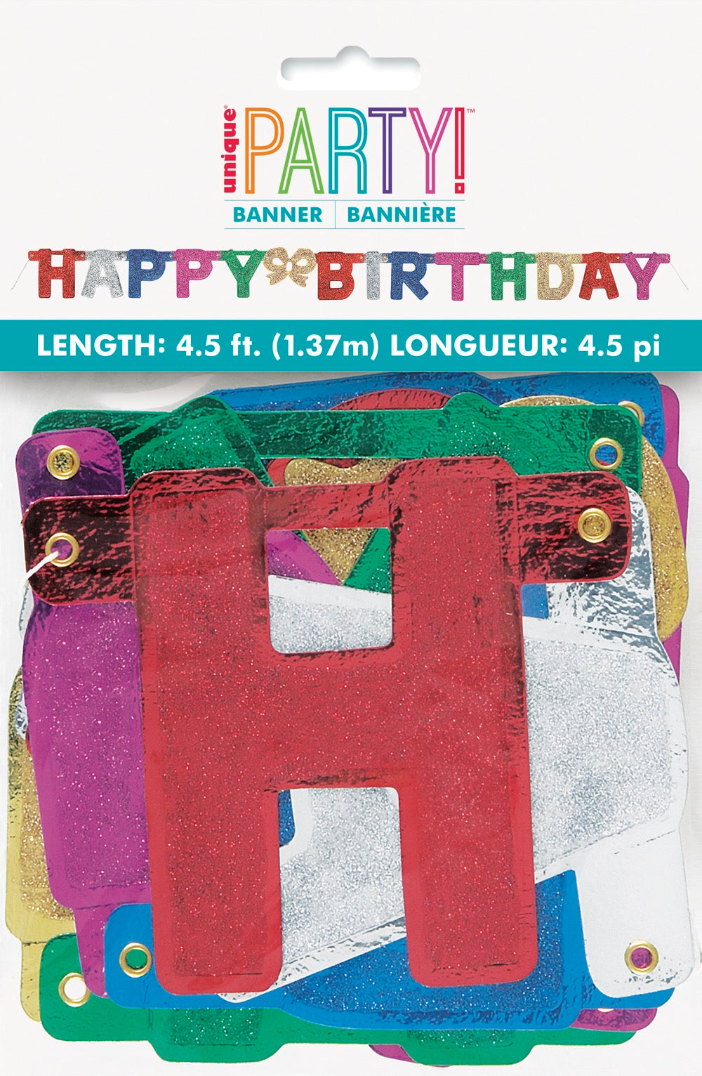 Happy Birthday Deluxe Glitter Jointed Banner