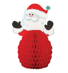 Santa Honeycomb Decorations 4ct